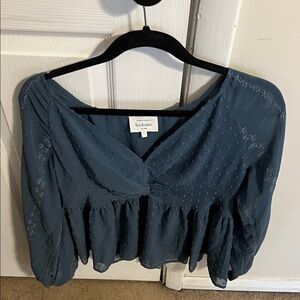 Bohme Teal Embroidered Blouse